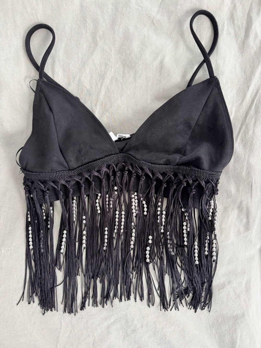 Windsor Black Fringe Tank Top